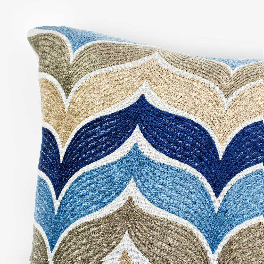 مخدة ديكور إيطالية أبيض / أزرق