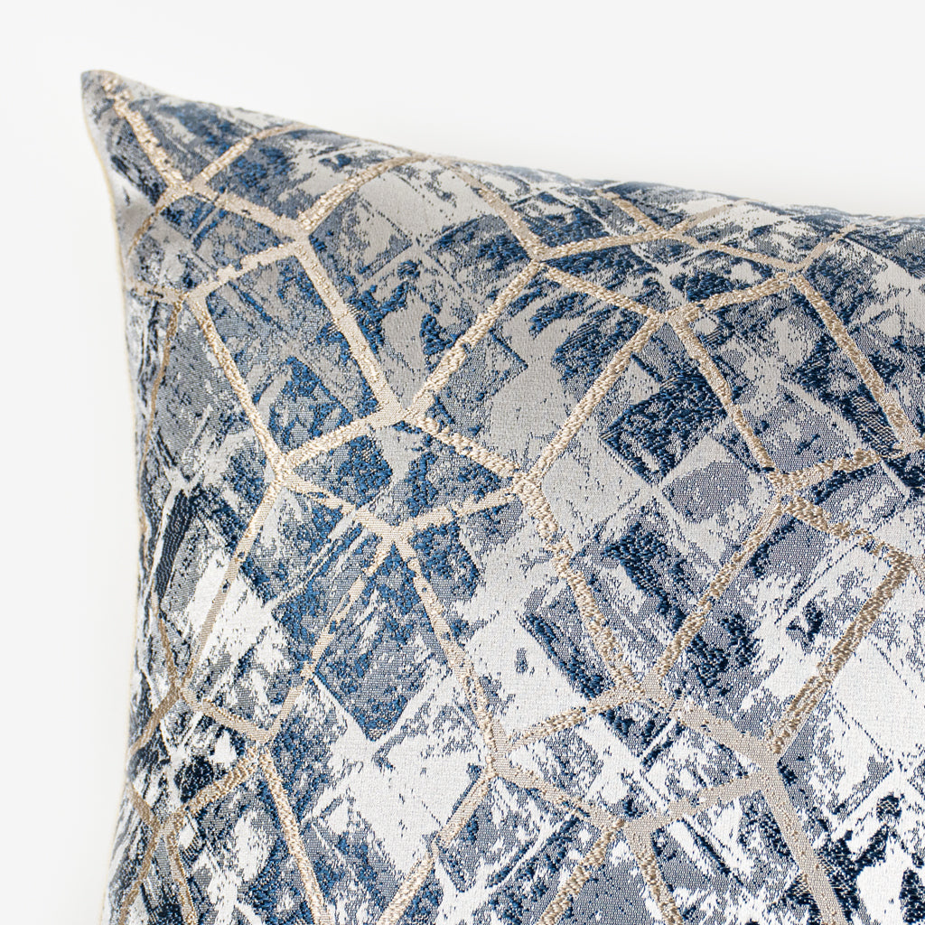 مخدة ديكور إيطالية أبيض / أزرق