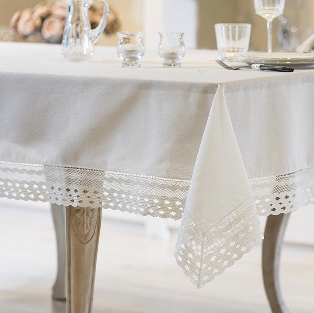 SU DALGASI - TABLECLOTH - WHITE