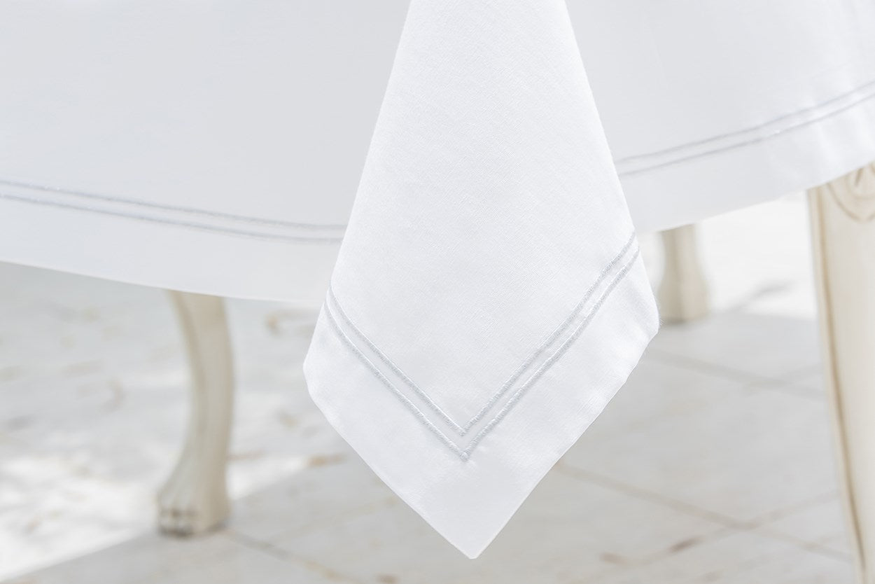 2 SIRA PIKOLU - مجموعة مناديل - أبيض/فضي