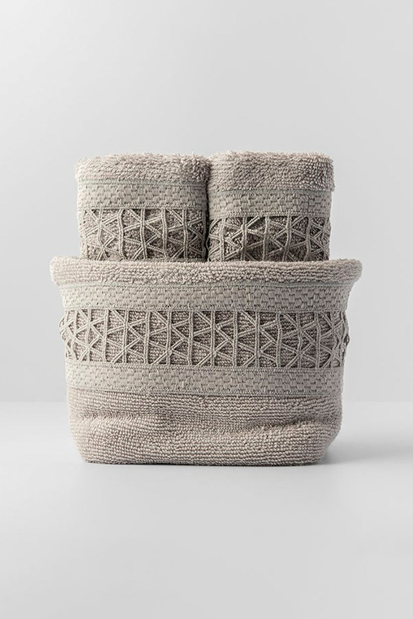 KASSIA BASKET TOWEL SET - GREY