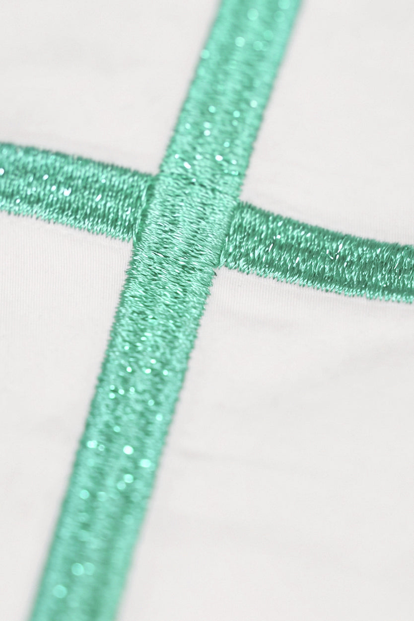 VINTAGE 1 ROW SINGLE CROSS EMBROIDERY DUVET COVER