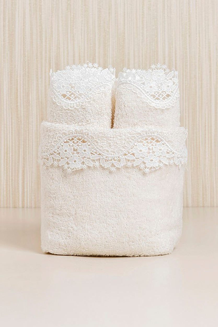 PETUNYA BASKET TOWEL SET - CREAM