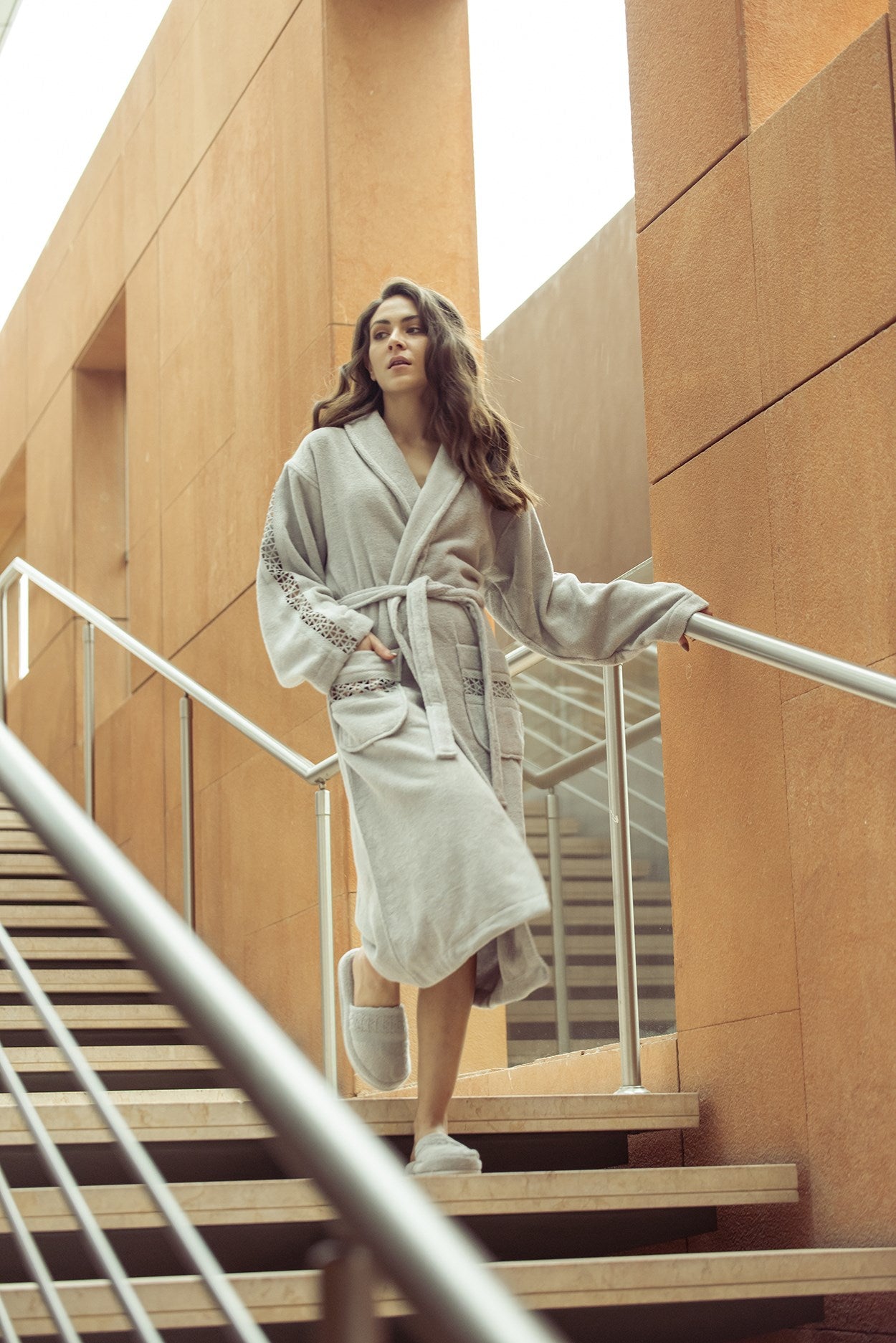 رداء حمام كاسيا - رمادي