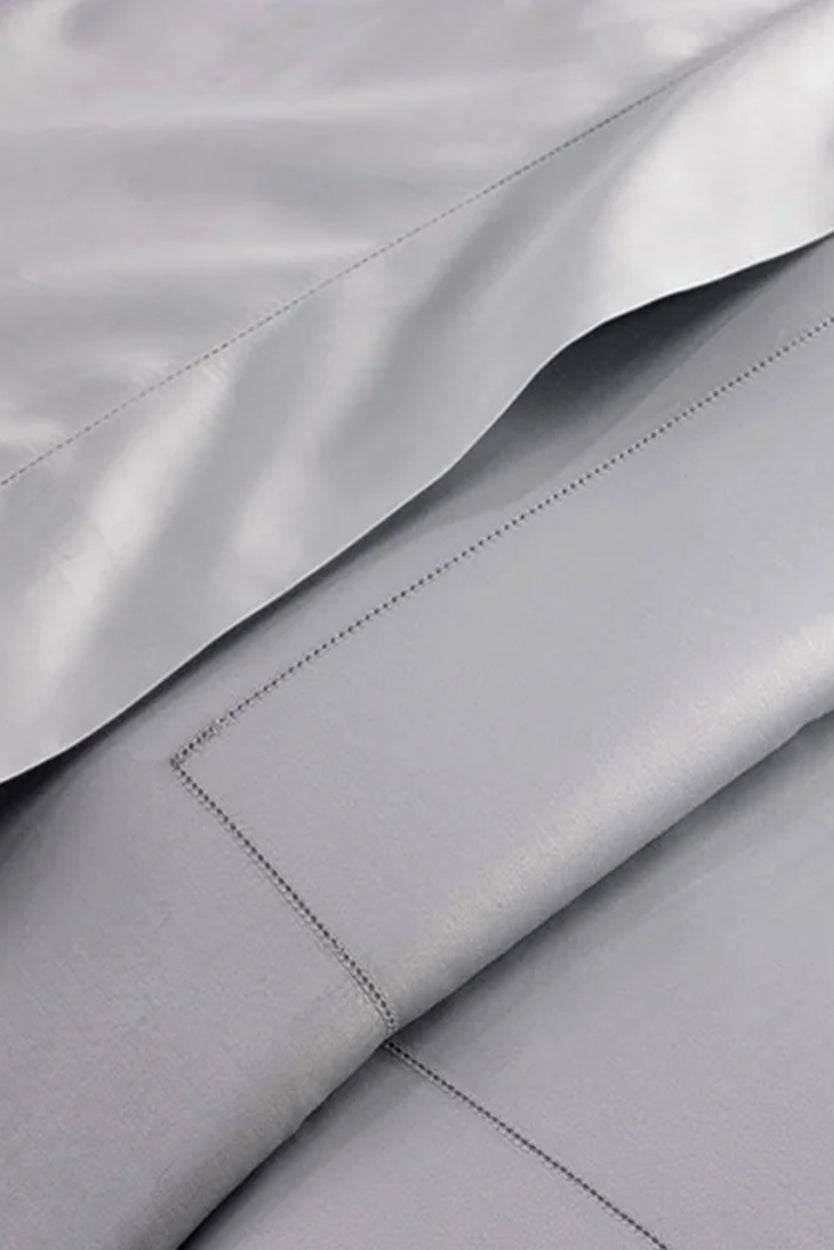 HEMSTITCH 400TC FLAT SHEET GREY