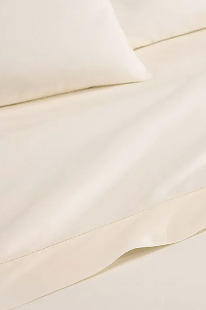HEMSTITCH 400TC FLAT SHEET IVORY