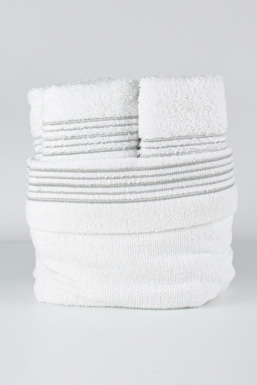5 SIRA BASKET TOWEL SET - GREY