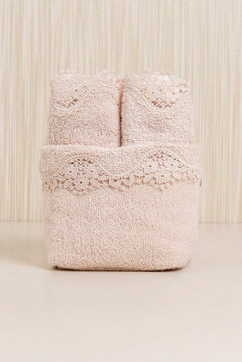 PETUNYA BASKET TOWEL SET - POWDER