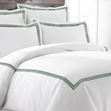 3 ROW EGYPTION COTTON SATEEN EMBROIDERY SINGLE DUVET COVER SET OF ( 3 PCS )