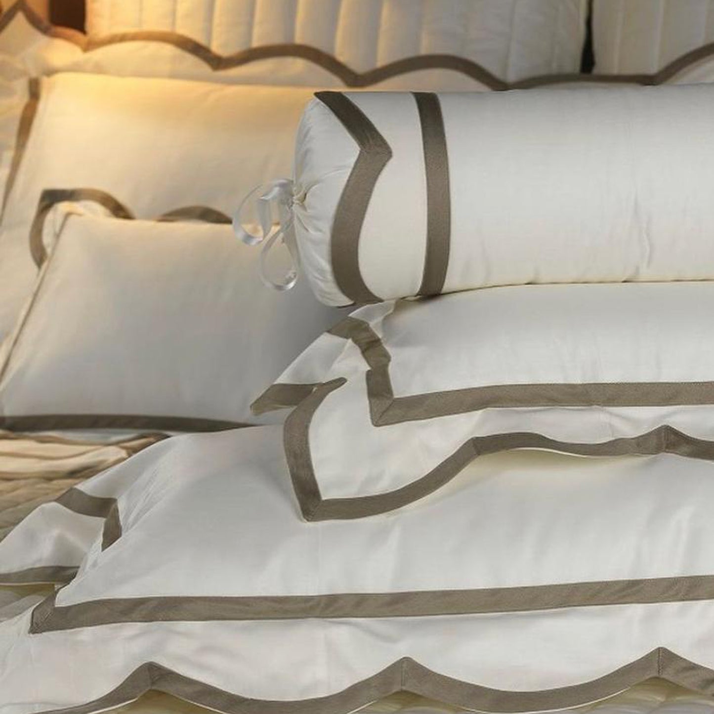 GINGER LUXURY ITALIAN DUVET COVER SET 6 Pcs