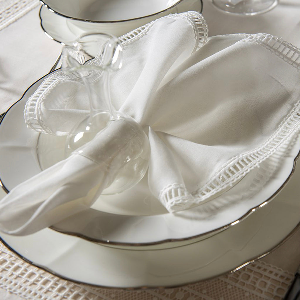 GLORIA - NAPKIN SET - WHITE