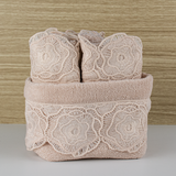 GUL GUPUR BASKET TOWEL SET - POWDER