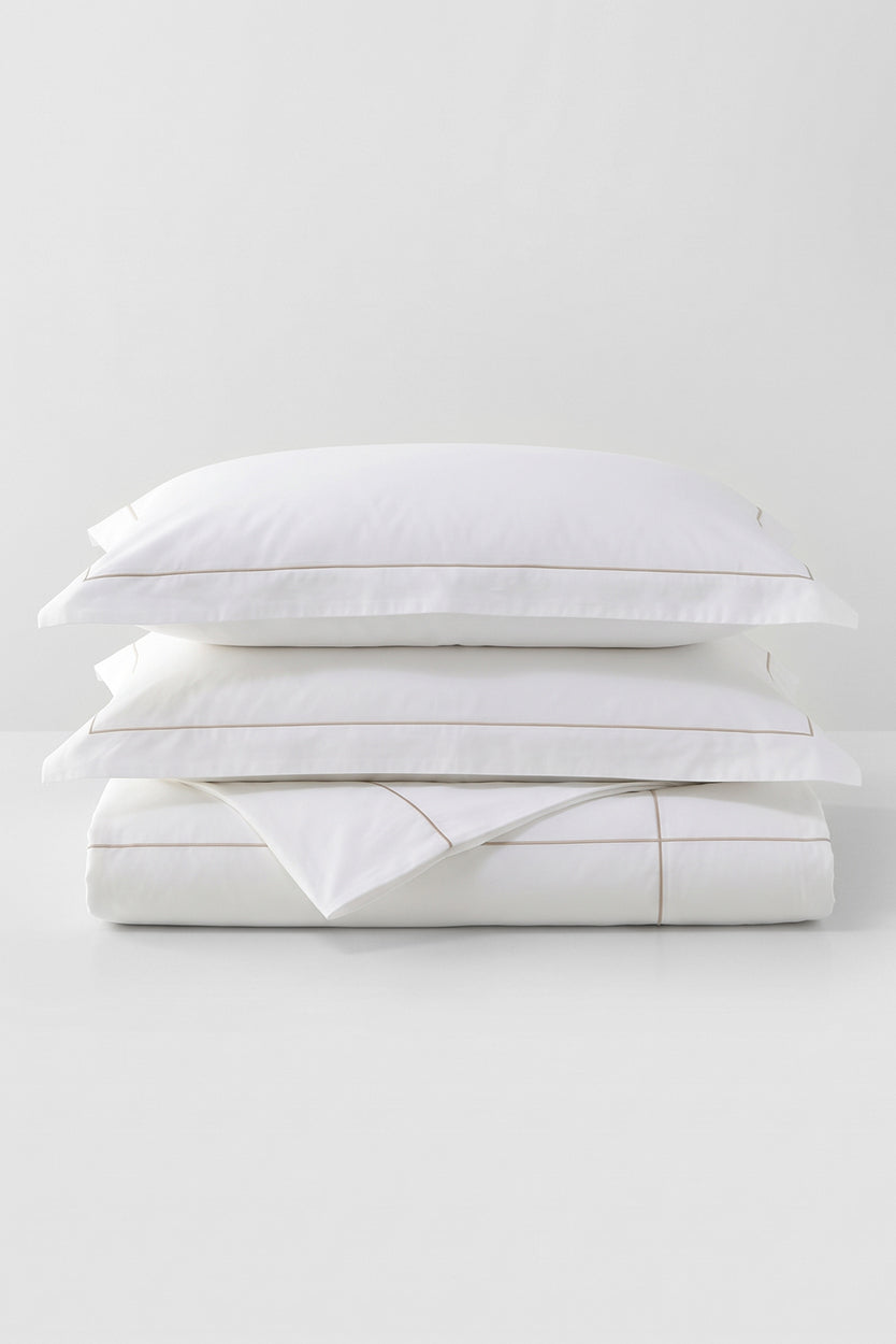 VINTAGE 1 ROW SINGLE CROSS EMBROIDERY DUVET COVER