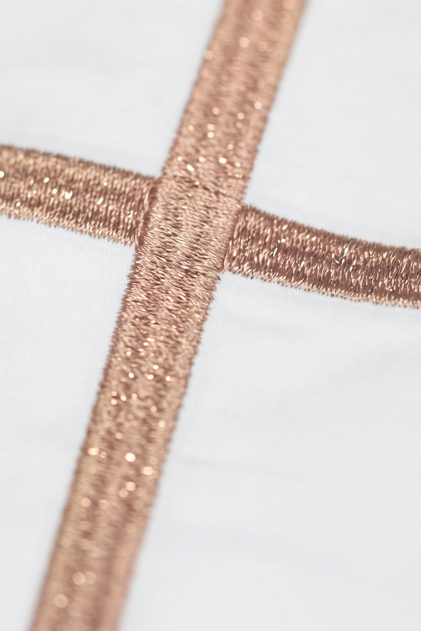 VINTAGE 1 ROW SINGLE CROSS EMBROIDERY DUVET COVER