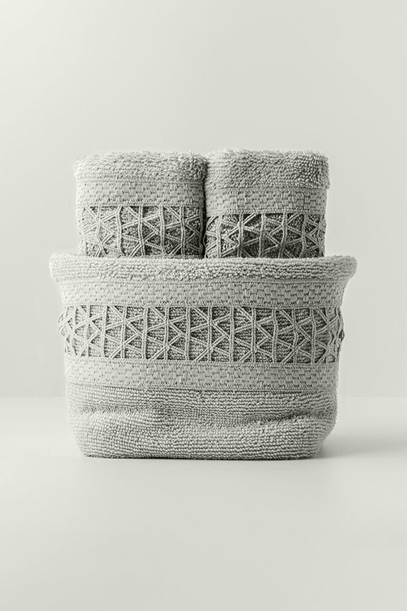 KASSIA BASKET TOWEL SET - GREEN