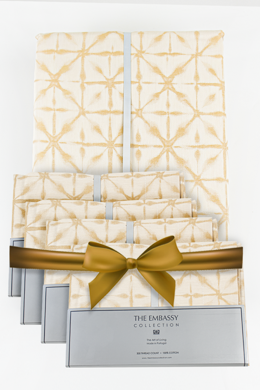 طقم بيت لحاف مانثرو كينج 5 قطع من القطن المصري