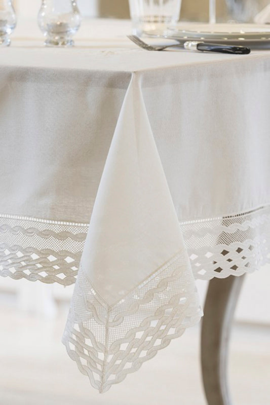 SU DALGASI - TABLECLOTH - WHITE