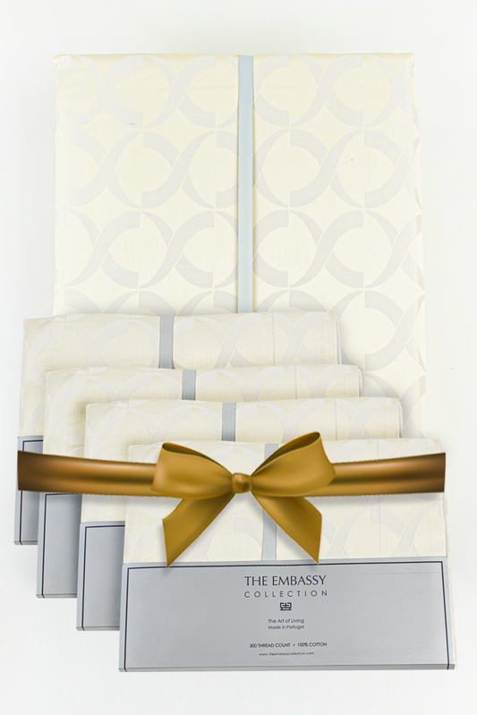 500TC CHAINS COTTON JACQUARD DUVET COVER SET