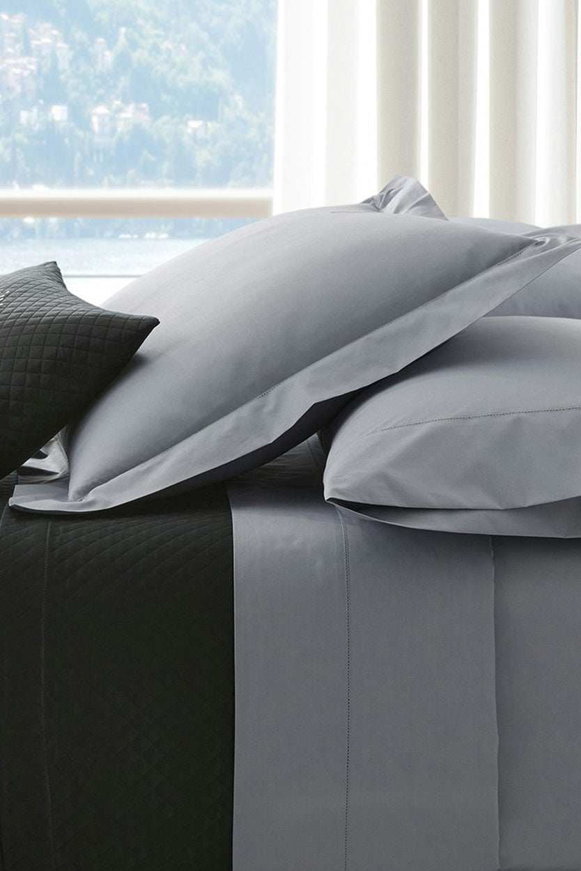 HEMSTITCH 400TC DUVET COVER GREY