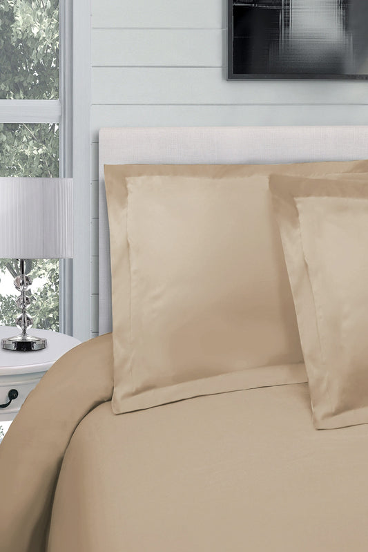 HEMSTITCH 400TC DUVET COVER CAMEL