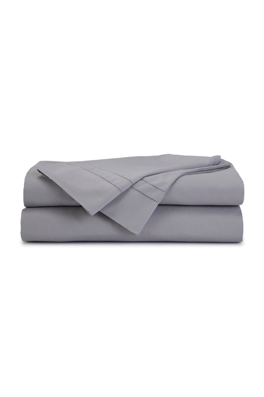 HEMSTITCH 400TC FITTED SHEET GREY