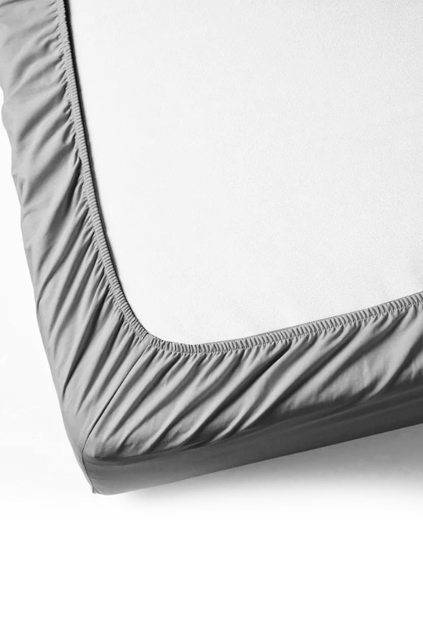 HEMSTITCH 400TC FITTED SHEET GREY