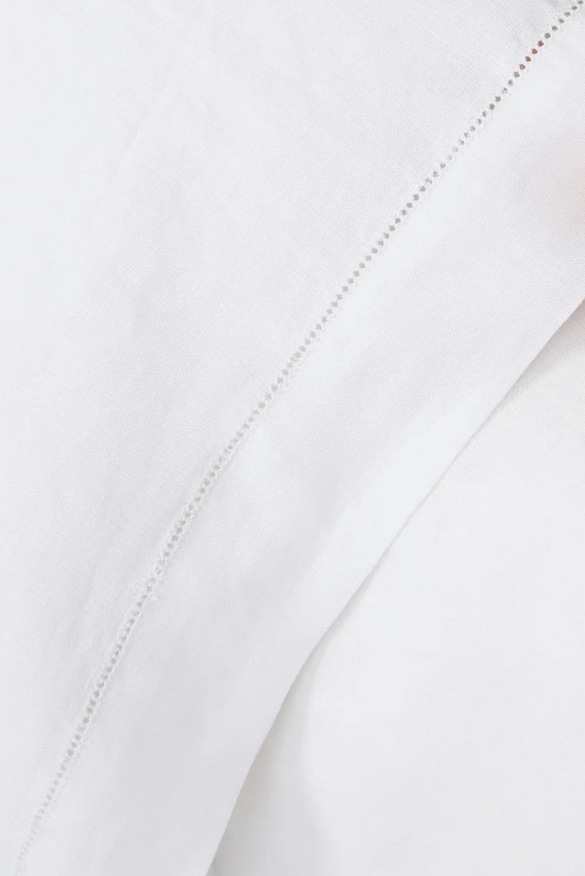 HEMSTITCH 400TC FLAT SHEET WHITE