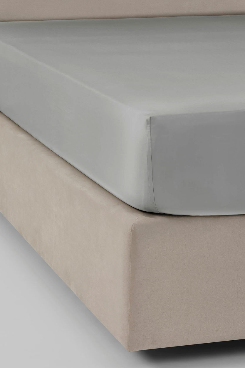 HEMSTITCH 400TC FITTED SHEET GREY