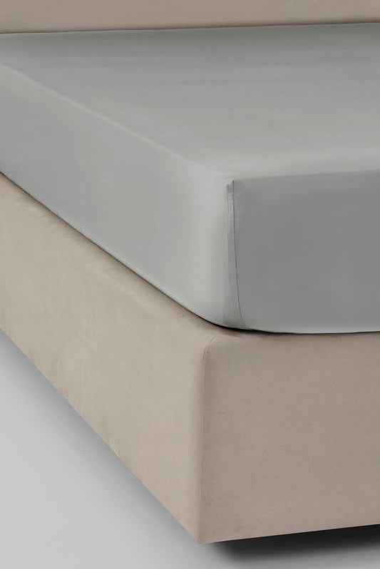 HEMSTITCH 400TC FITTED SHEET GREY