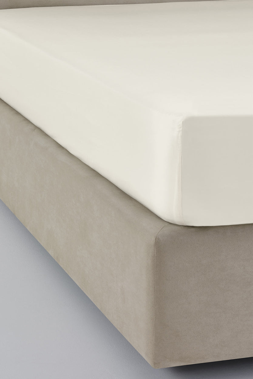 HEMSTITCH 400TC FITTED SHEET IVORY