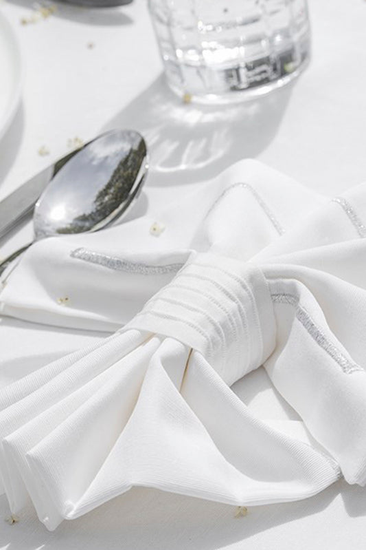 2 SIRA PIKOLU - NAPKIN SET - WHITE/SILVER