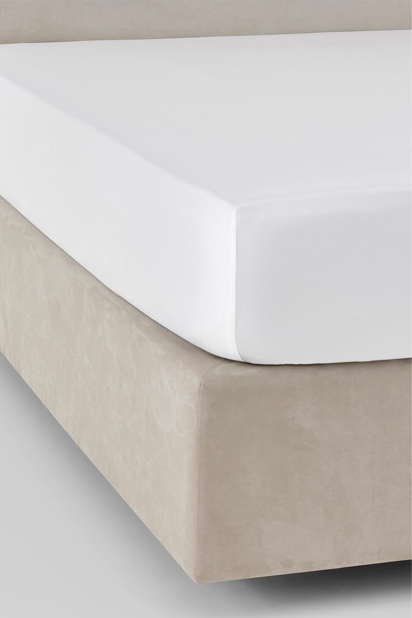HEMSTITCH 400TC FITTED SHEET WHITE