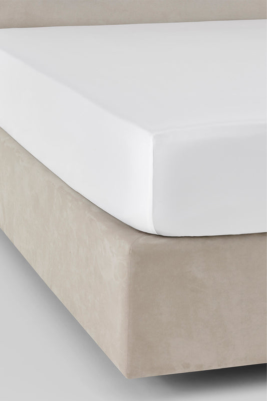 HEMSTITCH 400TC FITTED SHEET WHITE