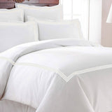 3 ROW EGYPTION COTTON SATEEN EMBROIDERY QUEEN DUVET COVER SET OF ( 4 PCS )