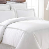 3 ROW EMBROIDERY EGYPTION COTTON SATEEN KING DUVET COVER SET OF ( 6 PCS )
